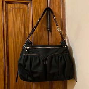 MZ Wallace Olivia Purse Bag Black w/Leather Strap wykyk